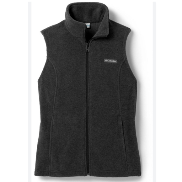 Columbia Charcoal Grey Benton Srings Fleece Vest Women's Large L Sleeveless EUC - Picture 1 of 14